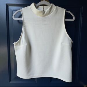 bnwt express {medium} white mock neck textured shell top